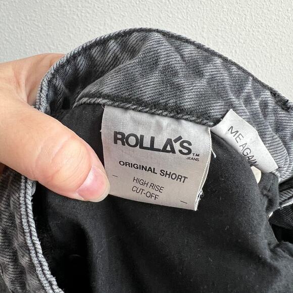 Rolla's Original Shorts Women's 26 Black High Rise Cut Off Button Fly Denim - Picture 6 of 8